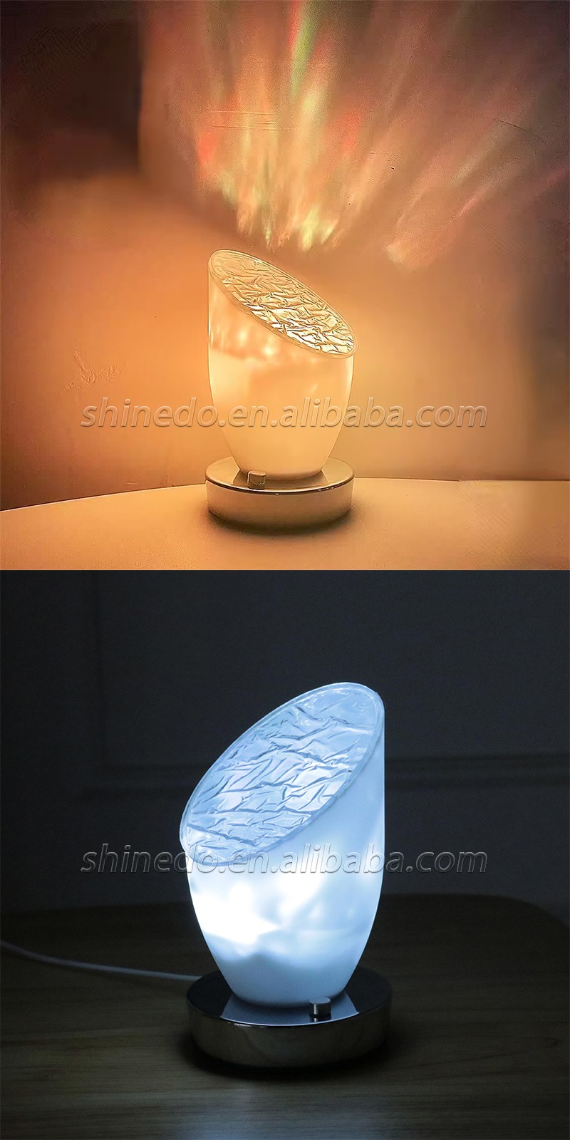 ins small red book net red rotating water ripple night light Creative Bedroom bedside flame ambiance lamp Dynamic table lamp SD-SR711