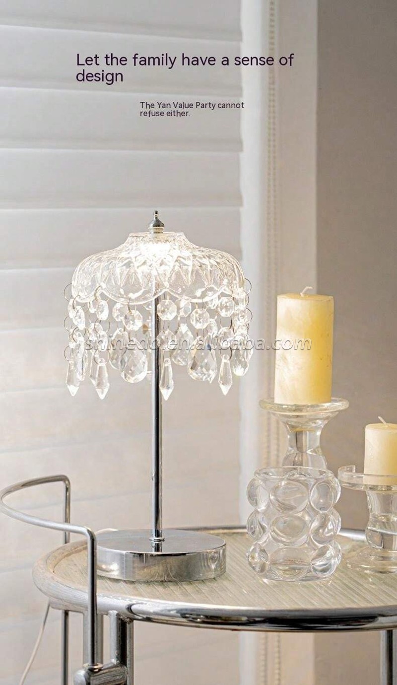Crystal Table Lamps Diamond Retro Led Bar Desk Lamp USB Rechargeable Eye Protection Night Light for Bedroom Hotel Office Wedding SD-SR816