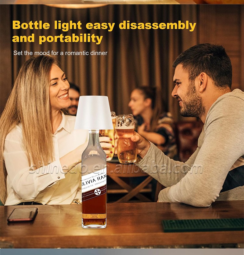 Portable Dimming Bar Night Lamp Rechargeable Led Table Lamp Touch Control Wine Wireless Bottle Lamp SD-SR028