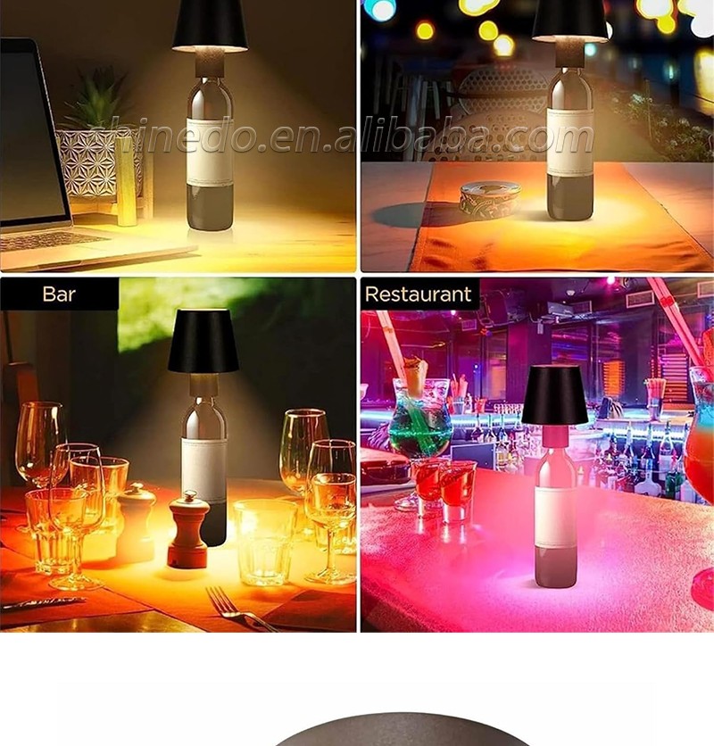 Portable Dimming Bar Night Lamp Rechargeable Led Table Lamp Touch Control Wine Wireless Bottle Lamp SD-SR028