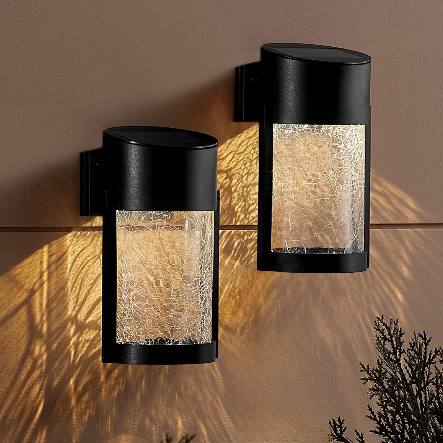 Solar Powered LED Cracked Wall Hanging Light Outdoor Landscape Glass Bottle lamp Christmas Decoration Lights Solar Garden Light SD-SL1912