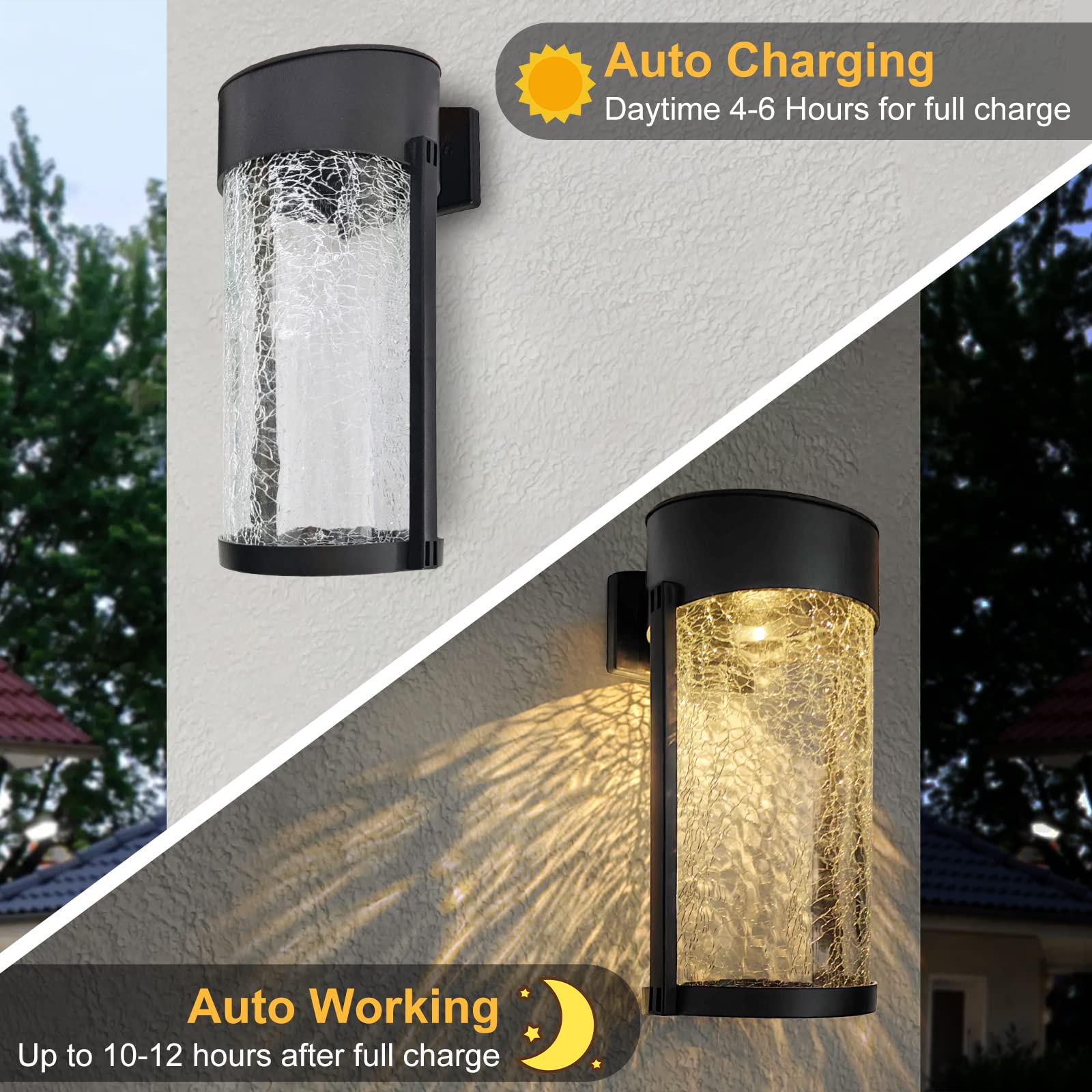 Solar Powered LED Cracked Wall Hanging Light Outdoor Landscape Glass Bottle lamp Christmas Decoration Lights Solar Garden Light SD-SL1912