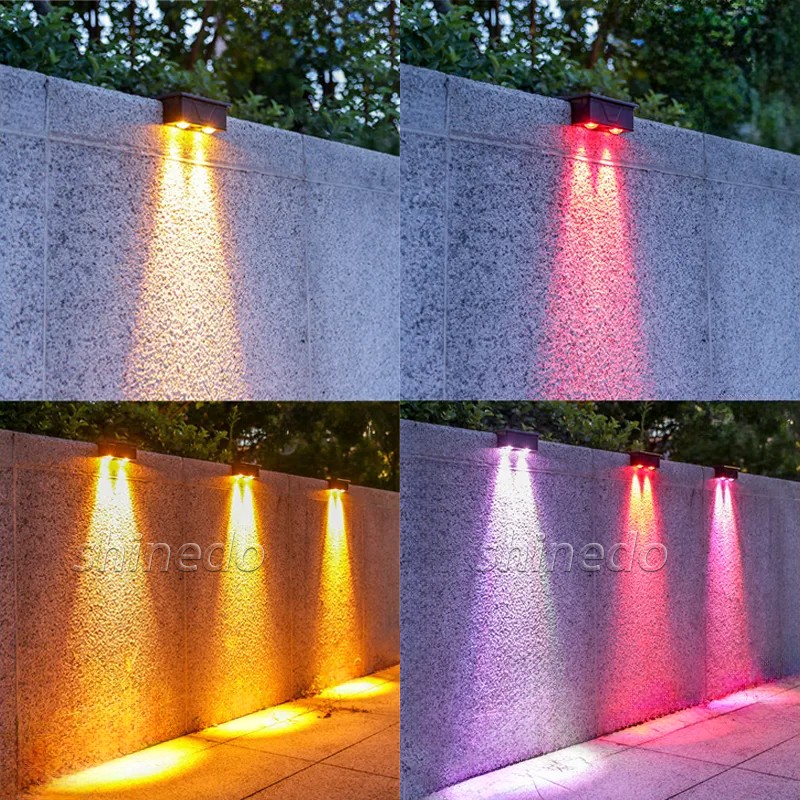 Waterproof Deck Black Garden Solar Step Lights Ip65 Landscape Outdoor Patio Wall Lamp Luminous Lighting Rgb Led Wall Light Fence SD-SL1714