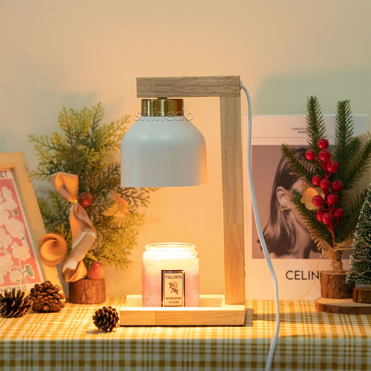 New oak time switch aromatherapy light indoor warm light candle light birthday gift candle warmer lamp SD-SL17983