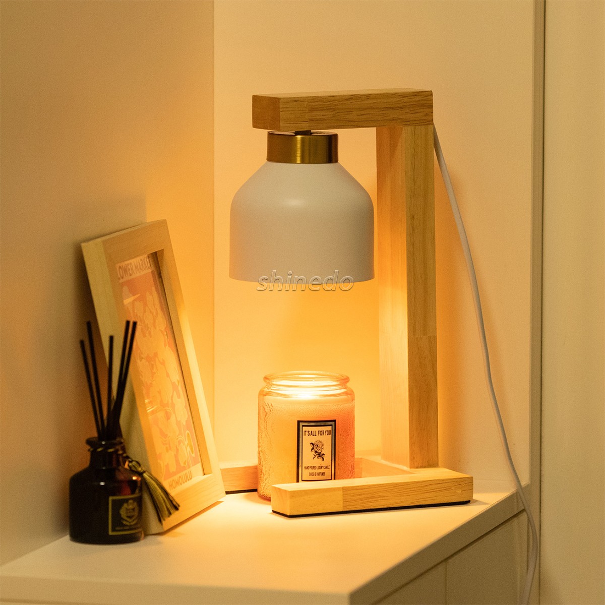 New oak time switch aromatherapy light indoor warm light candle light birthday gift candle warmer lamp SD-SL17983