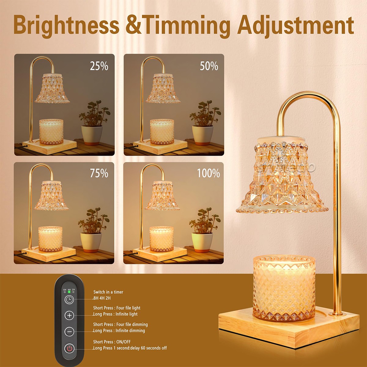 Bedroom bedside Romantic candles can be timed dimming atmosphere light night aromatherapy candle warmer lamp SD-SL1818