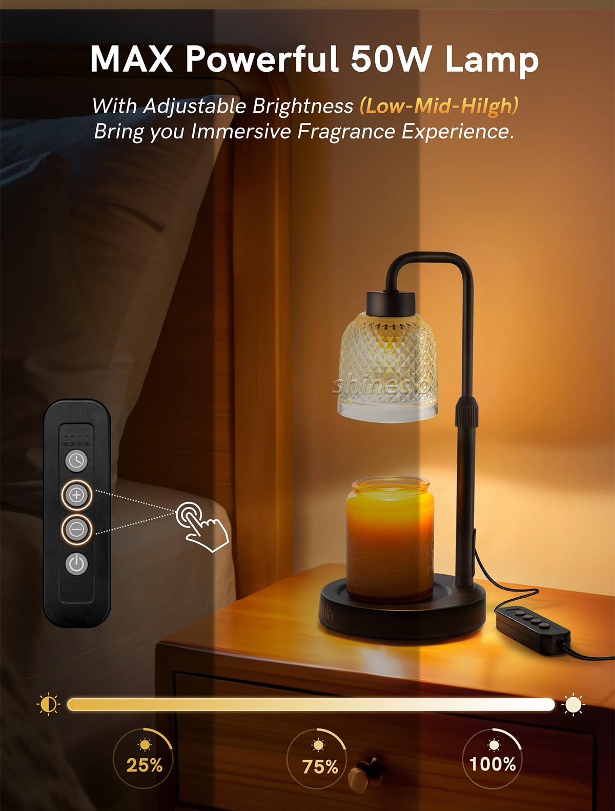 Crystal glass shell modulating aromatherapy light night lighting wax candle aromatherapy light  SD-SL1820