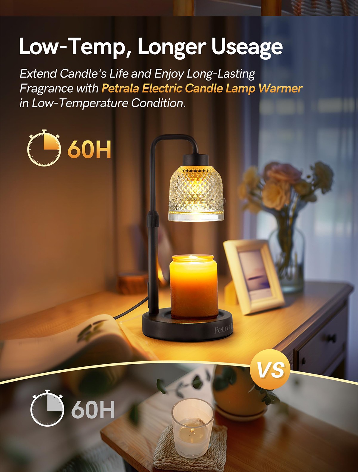 Crystal glass shell modulating aromatherapy light night lighting wax candle aromatherapy light  SD-SL1820