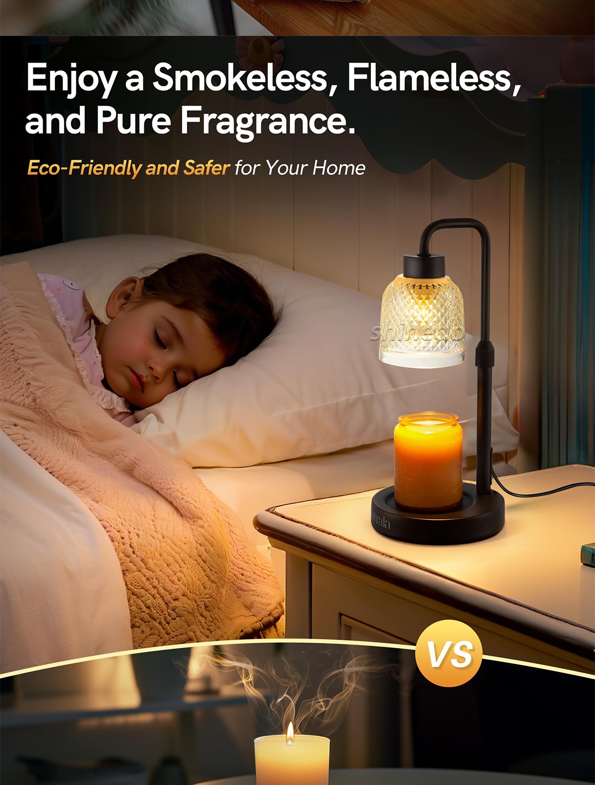 Crystal glass shell modulating aromatherapy light night lighting wax candle aromatherapy light  SD-SL1820