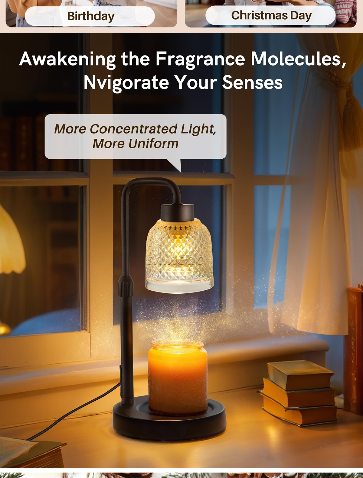 Crystal glass shell modulating aromatherapy light night lighting wax candle aromatherapy light  SD-SL1820