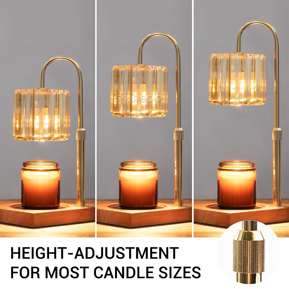 Adjustable height crystal wax melting lamp timing switch diffused fragrance-free candle light night light SD-SL1823
