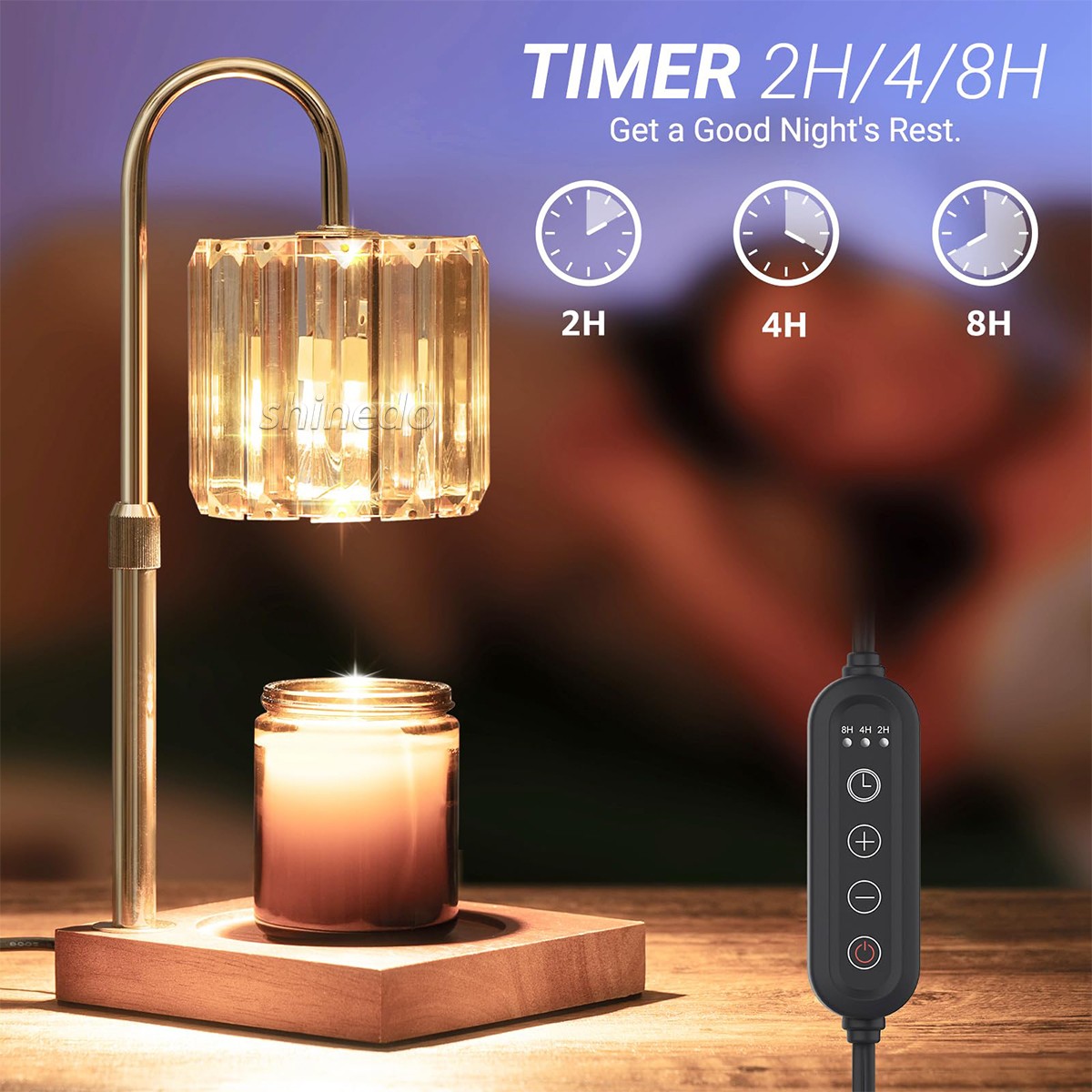 Adjustable height crystal wax melting lamp timing switch diffused fragrance-free candle light night light SD-SL1823