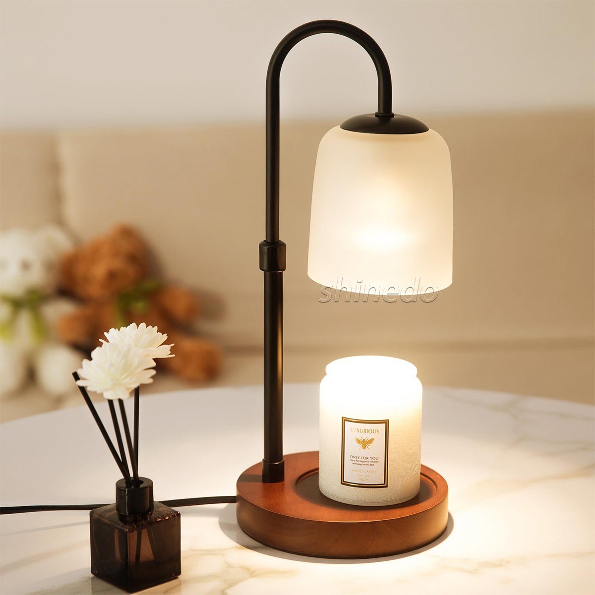 Bedroom aromatherapy light Romantic dimmable bedside light Gift Perfumed flame free melt wax light candle warmer lamp SD-SL1840