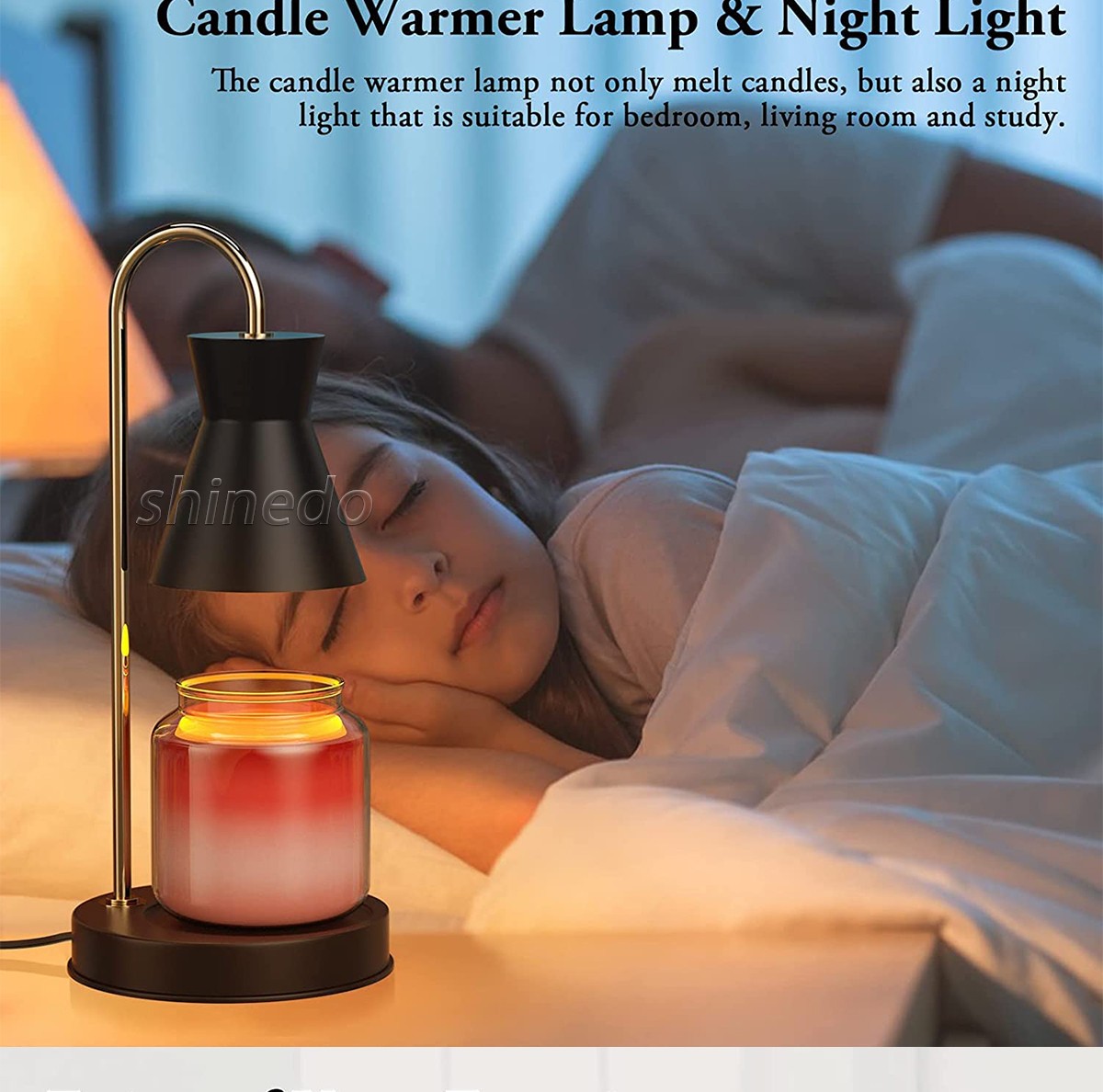 Melt wax lamp indoor creative aromatherapy candle bedroom fragrance light luxury dimming with hand gift candle warmer lamp SD-SL1843