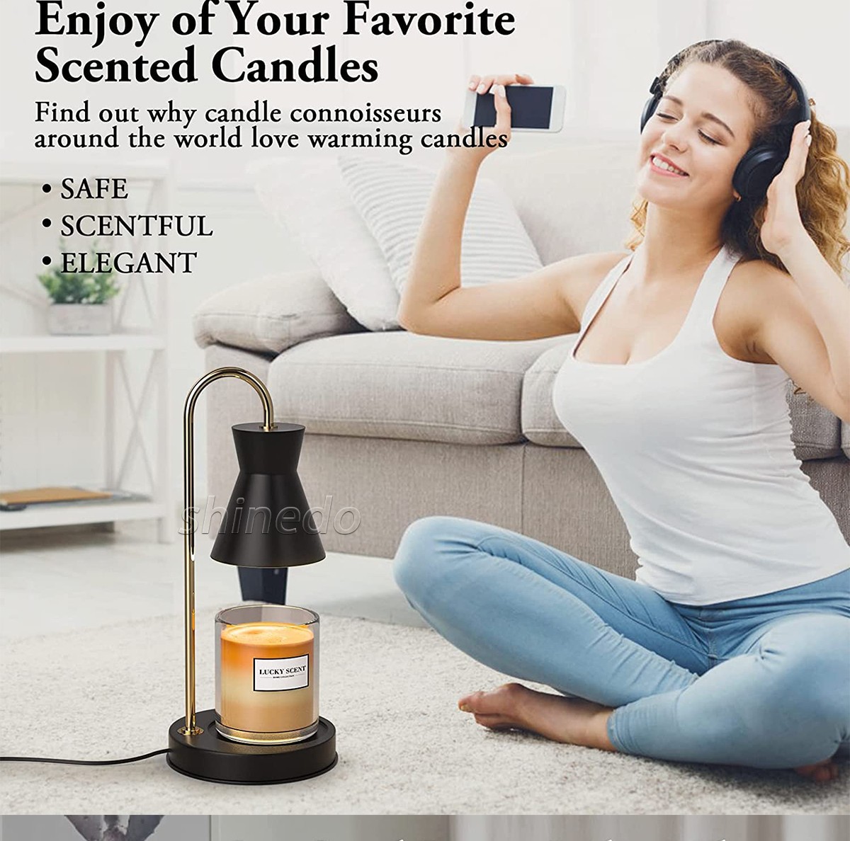 Melt wax lamp indoor creative aromatherapy candle bedroom fragrance light luxury dimming with hand gift candle warmer lamp SD-SL1843