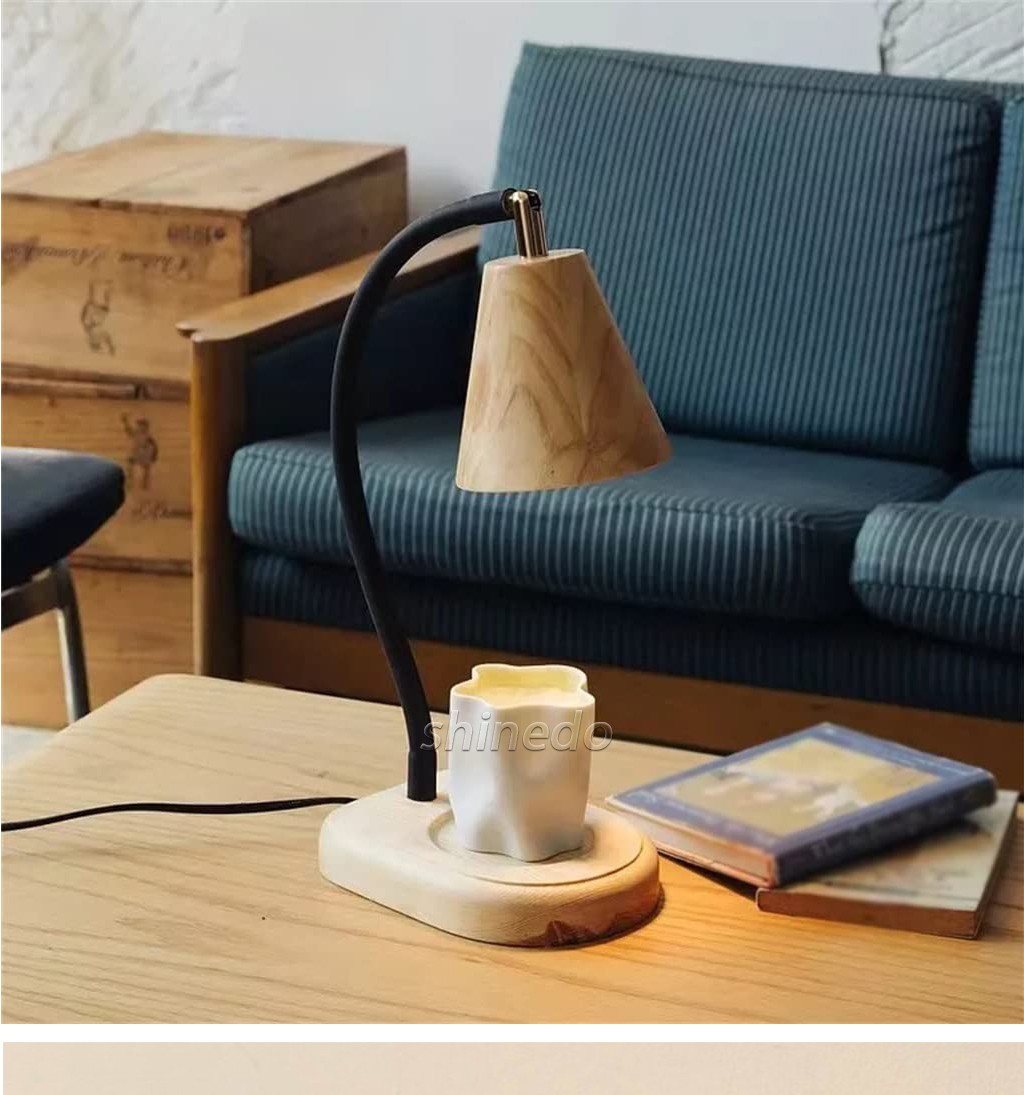 Retro adjustable aromatherapy wax melt lamp Bedroom headboard wooden nightlight candle warmer lamp SD-SL1855