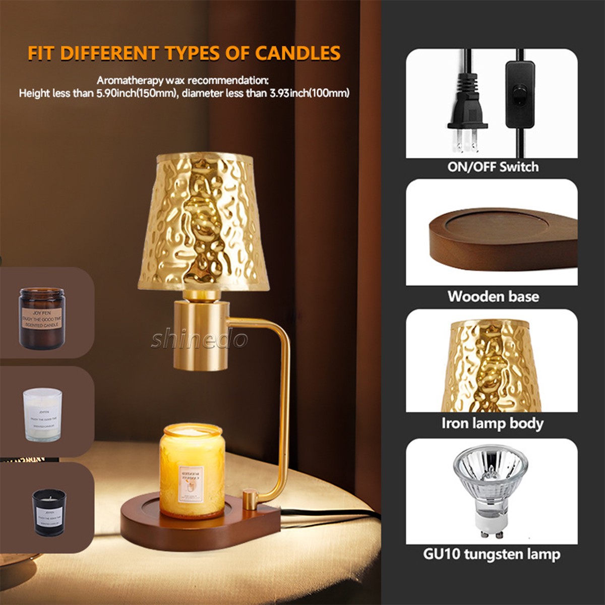 Melting wax aromatherapy timing middle bedroom bedside lamp household non-fire aromatherapy lamp candle warmer lamp SD-SL1862