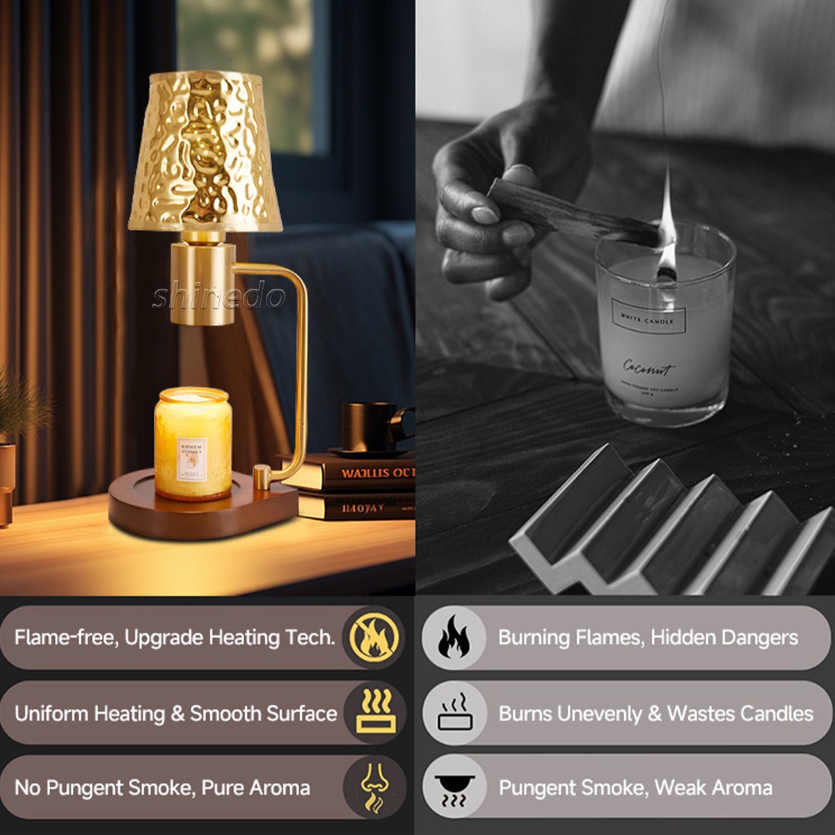 Melting wax aromatherapy timing middle bedroom bedside lamp household non-fire aromatherapy lamp candle warmer lamp SD-SL1862