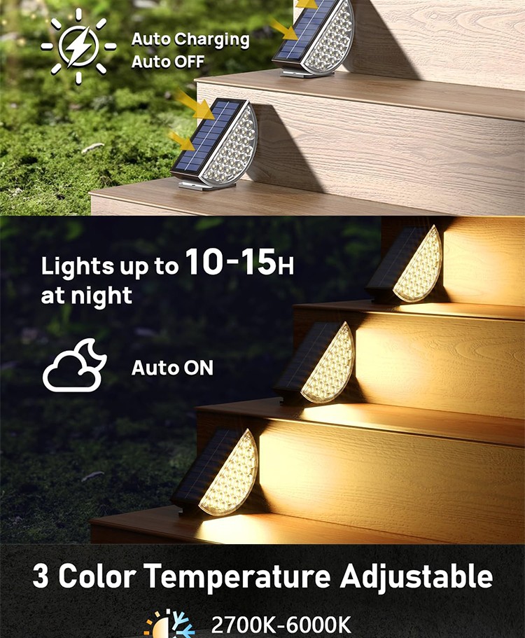 Stair treads Solar outdoor waterproof garden step aisle light induction lighting walk light SD-SL1724