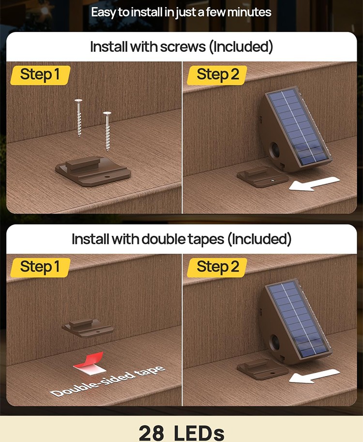 Stair treads Solar outdoor waterproof garden step aisle light induction lighting walk light SD-SL1724