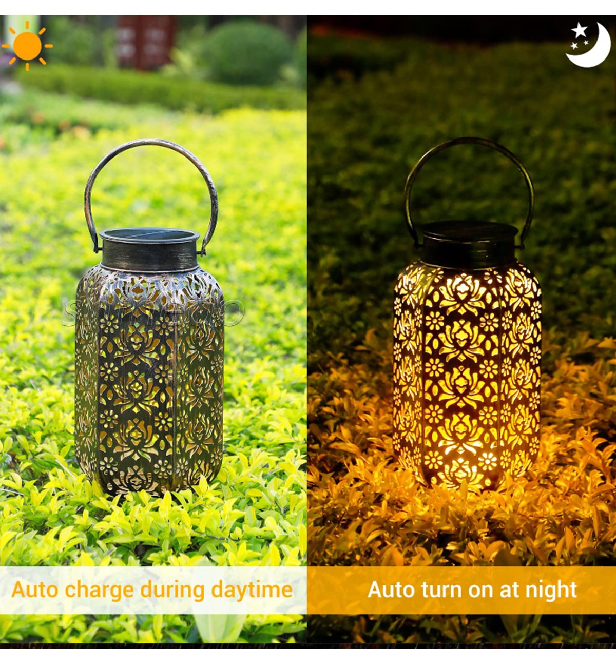 Solar outdoor iron cutout animal projection lantern Garden art light butterfly landscape decorative light SD-SL1766