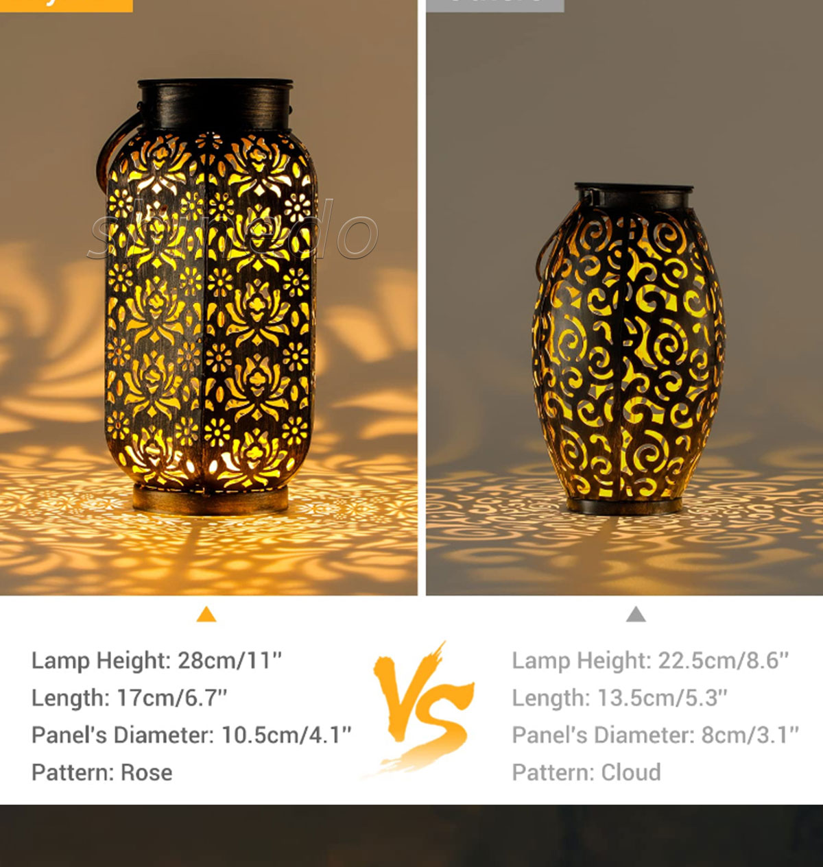 Solar outdoor iron cutout animal projection lantern Garden art light butterfly landscape decorative light SD-SL1766