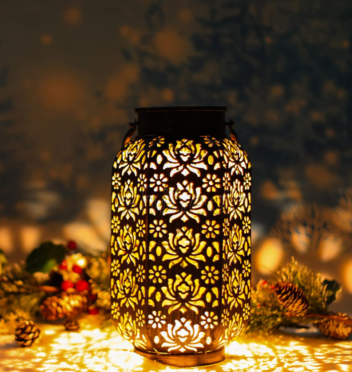 Solar outdoor iron cutout animal projection lantern Garden art light butterfly landscape decorative light SD-SL1766