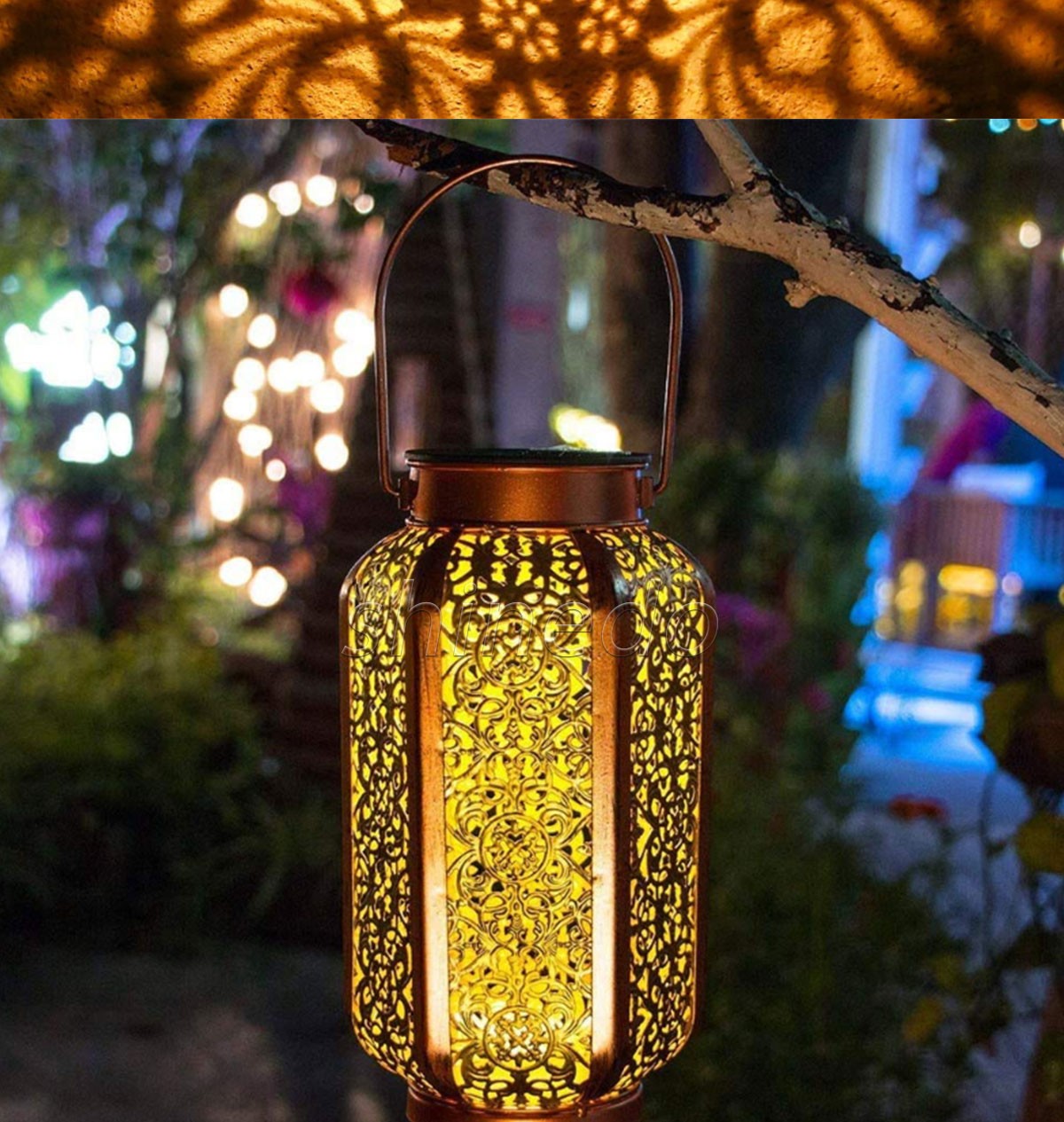 Solar outdoor iron cutout animal projection lantern Garden art light butterfly landscape decorative light SD-SL1766