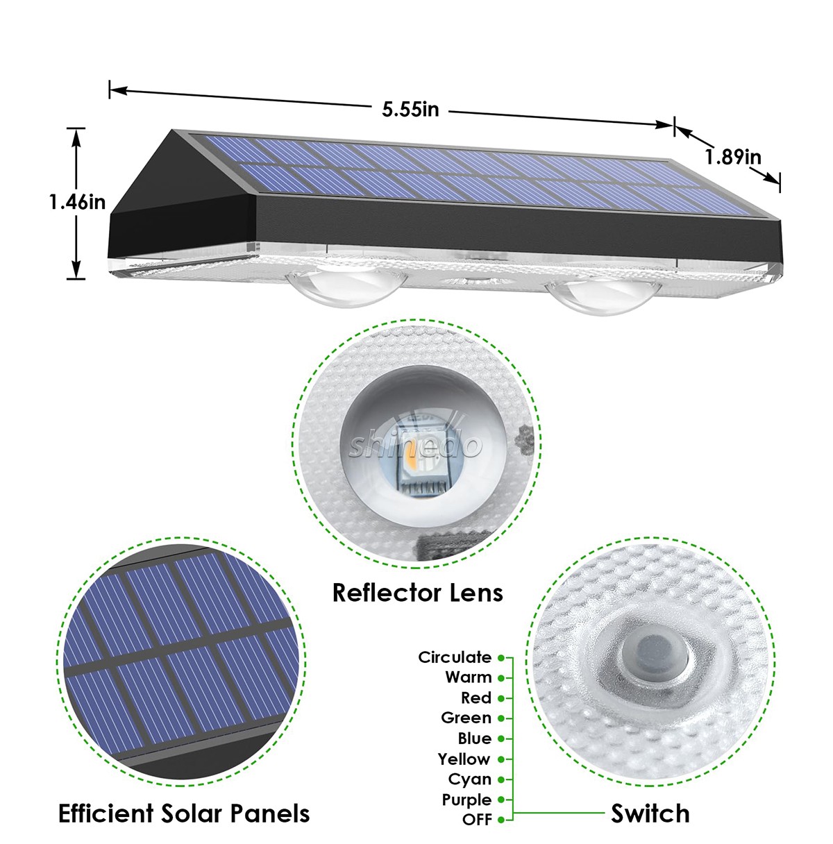 Solar outdoor courtyard waterproof wall washing light household villa wall landscape decoration spotlights SD-SL1803