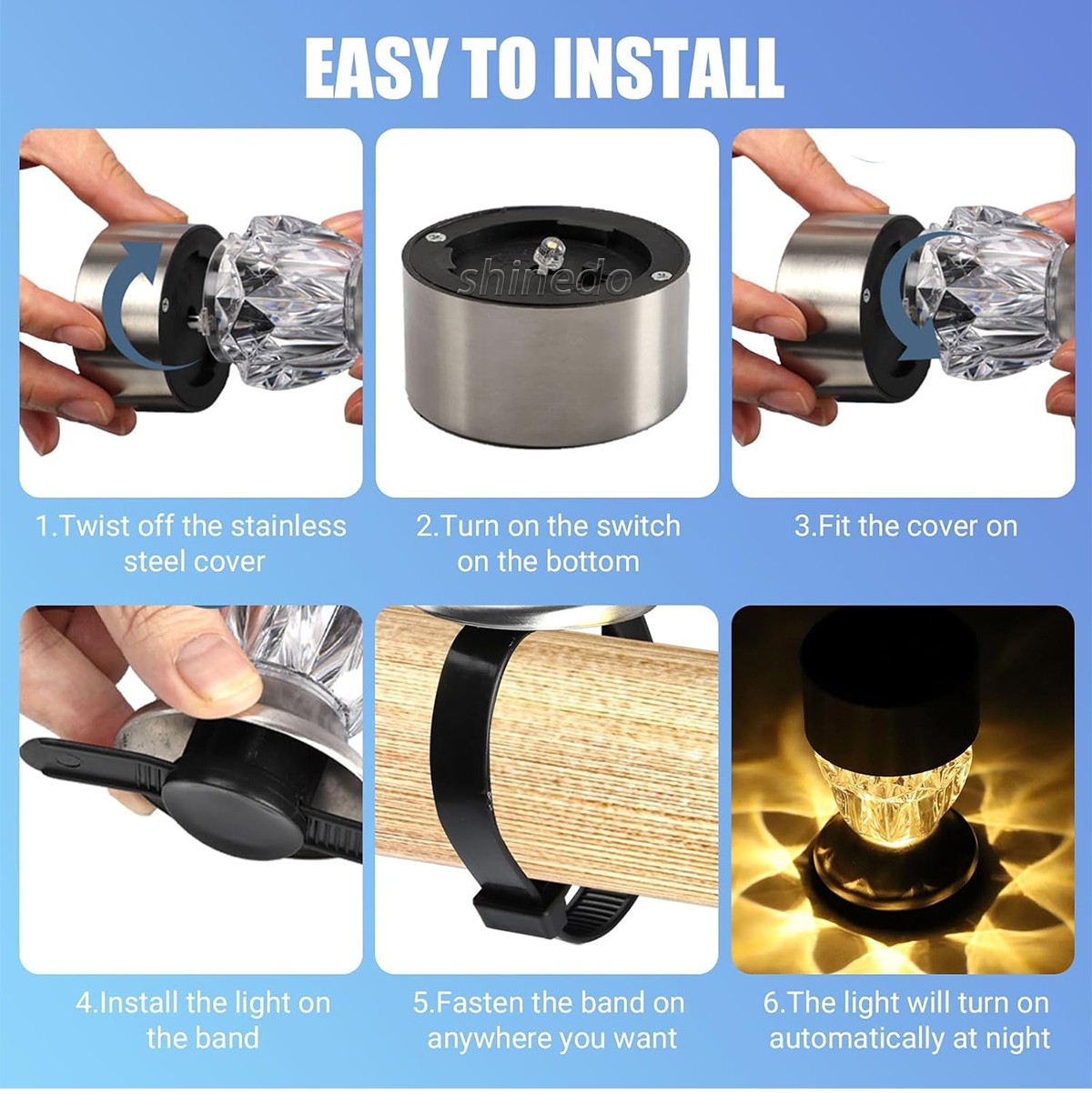 Solar lawn Garden Light Diamond Strip outdoor sensing wall atmosphere night light SD-SL1810