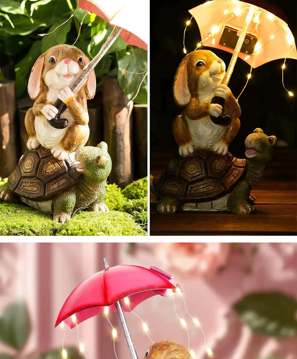 Custom patio garden resin cartoon umbrella rabbit creative outdoor decorations SD-SL1837