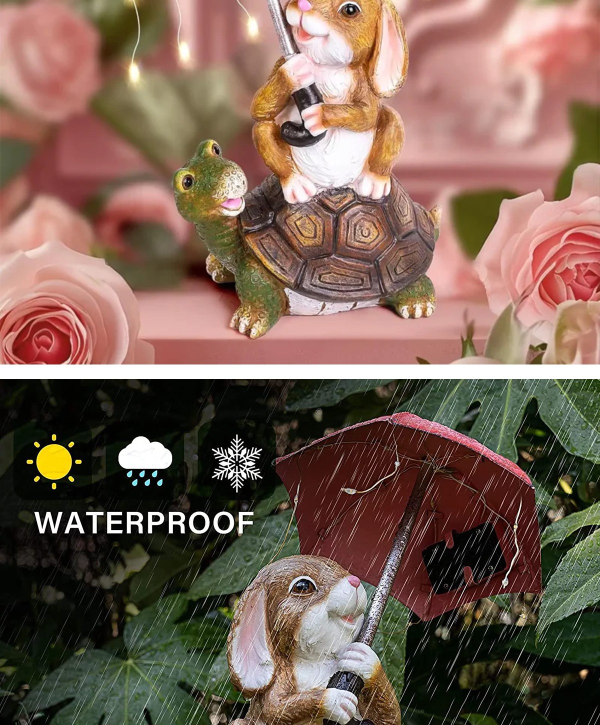 Custom patio garden resin cartoon umbrella rabbit creative outdoor decorations SD-SL1837