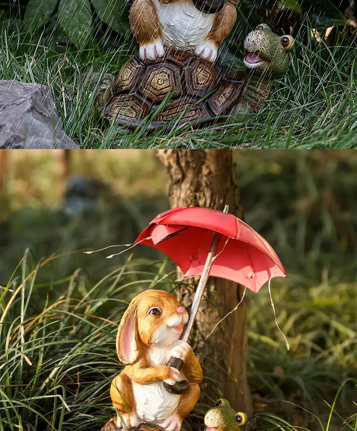 Custom patio garden resin cartoon umbrella rabbit creative outdoor decorations SD-SL1837
