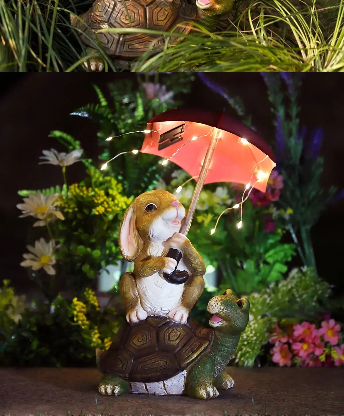 Custom patio garden resin cartoon umbrella rabbit creative outdoor decorations SD-SL1837