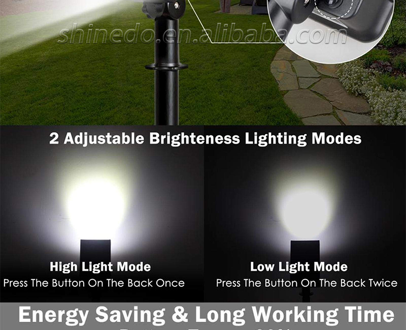 IP65 Waterproof LED Landscape Lights with Stake Adjustable Spotlight Garden Solar Landscape Light for Outdoor Pathway Garden SD-SL1725