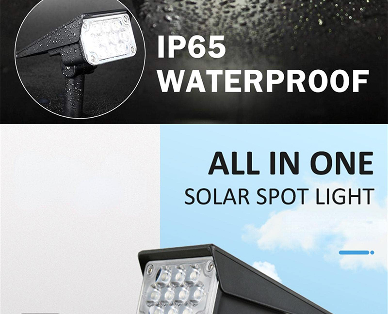 IP65 Waterproof LED Landscape Lights with Stake Adjustable Spotlight Garden Solar Landscape Light for Outdoor Pathway Garden SD-SL1725