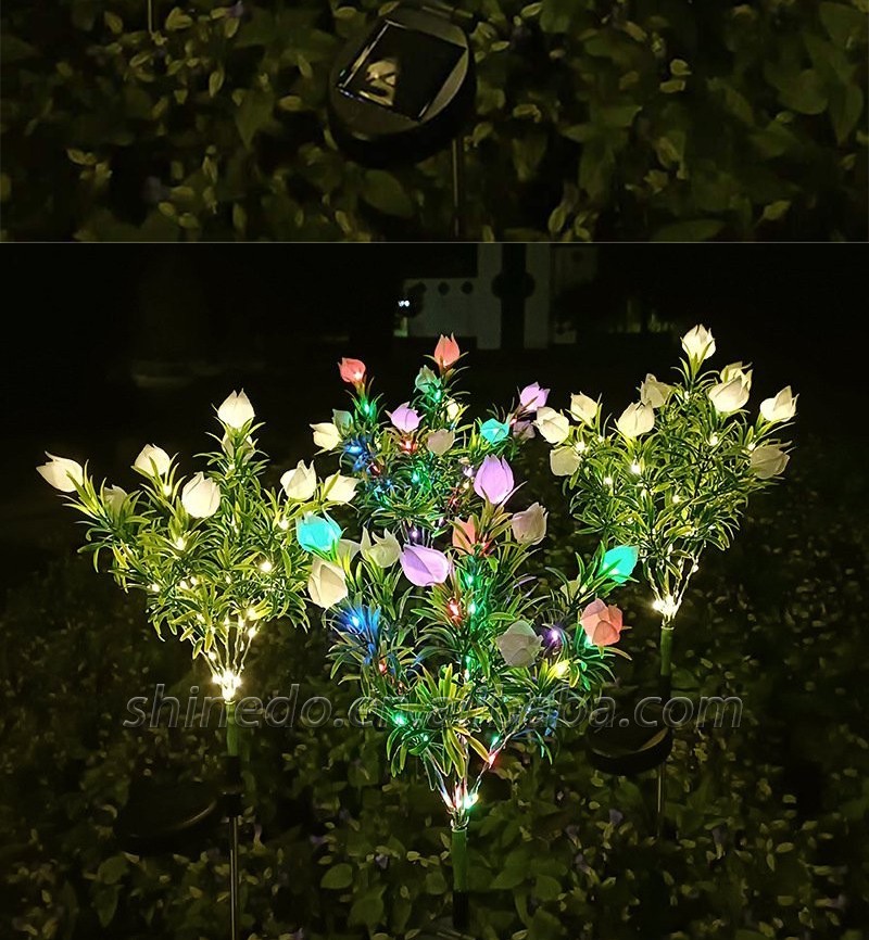 Solar Simulation Gardenia LED Garden Light Outdoor Waterproof Lawn Atmosphere Light Night Decorative Lighting SD-SL1757