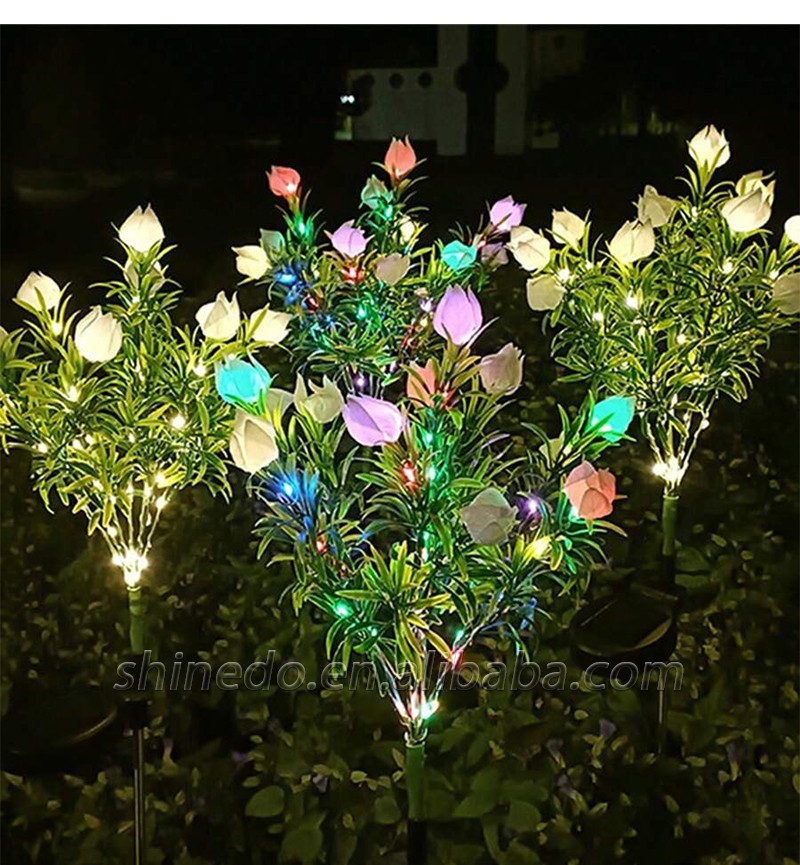 Solar Simulation Gardenia LED Garden Light Outdoor Waterproof Lawn Atmosphere Light Night Decorative Lighting SD-SL1757