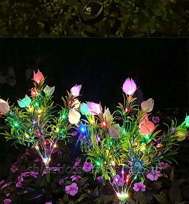 Solar Simulation Gardenia LED Garden Light Outdoor Waterproof Lawn Atmosphere Light Night Decorative Lighting SD-SL1757