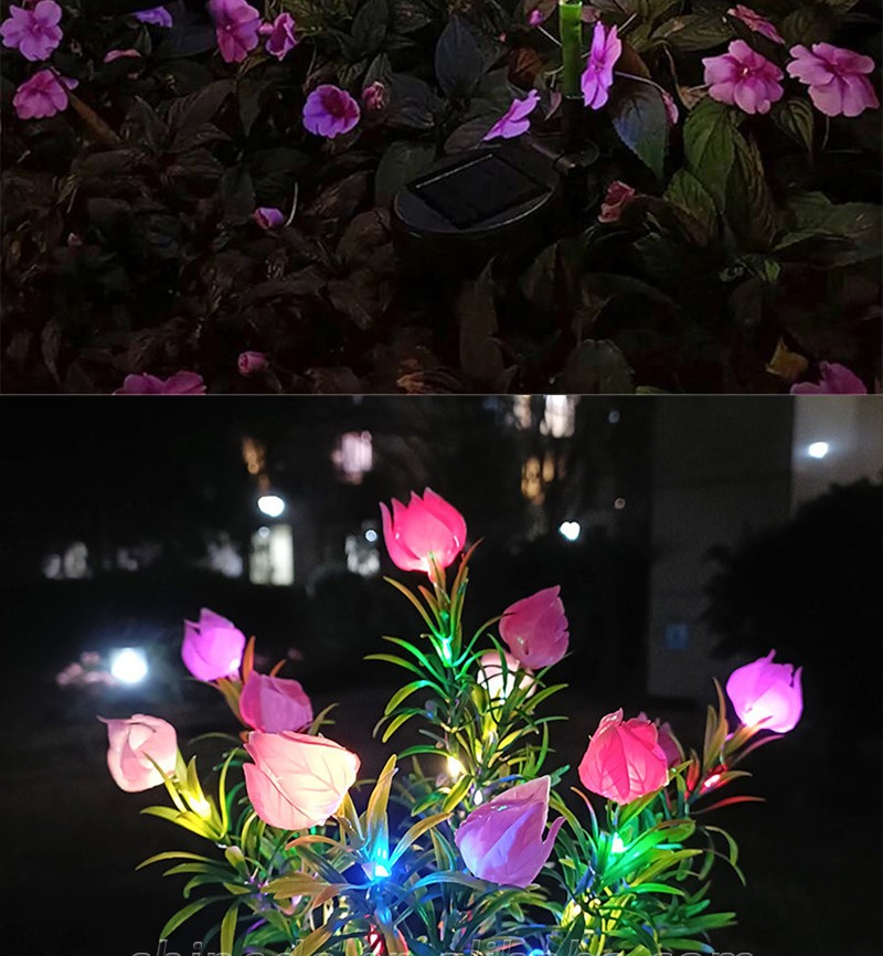 Solar Simulation Gardenia LED Garden Light Outdoor Waterproof Lawn Atmosphere Light Night Decorative Lighting SD-SL1757