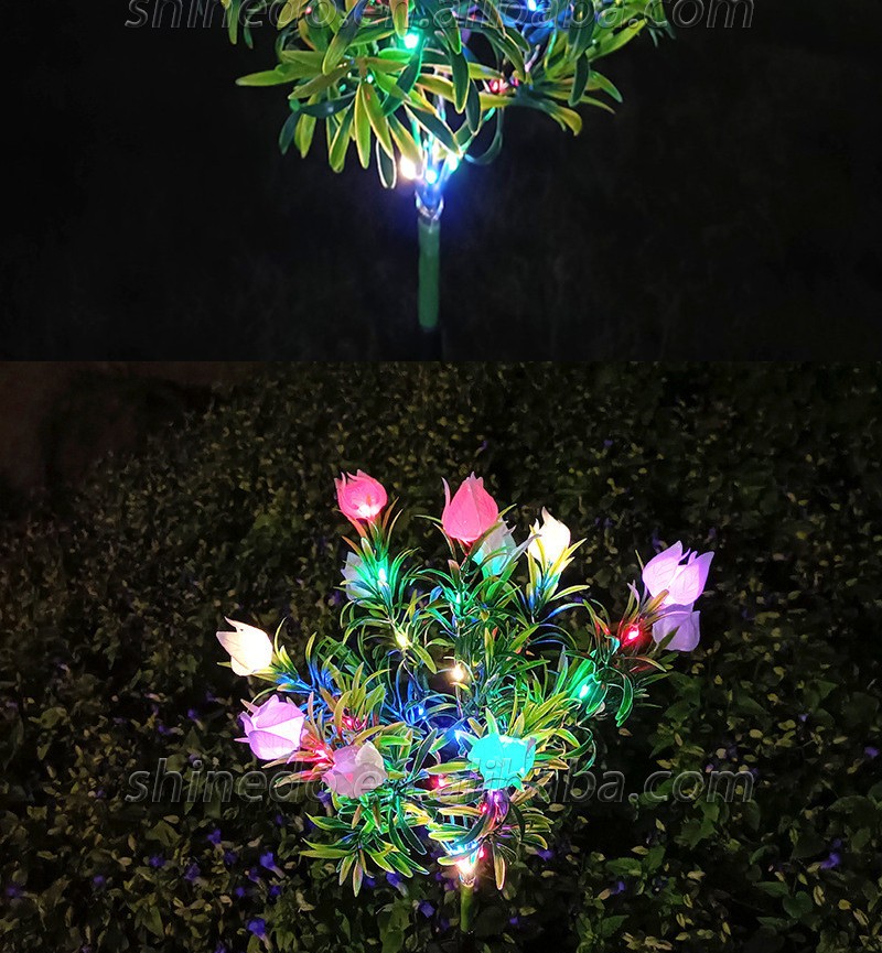 Solar Simulation Gardenia LED Garden Light Outdoor Waterproof Lawn Atmosphere Light Night Decorative Lighting SD-SL1757