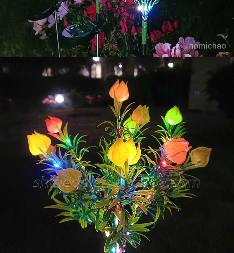 Solar Simulation Gardenia LED Garden Light Outdoor Waterproof Lawn Atmosphere Light Night Decorative Lighting SD-SL1757