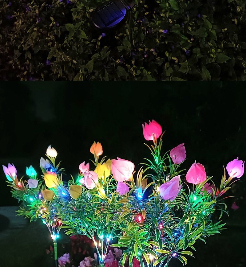 Solar Simulation Gardenia LED Garden Light Outdoor Waterproof Lawn Atmosphere Light Night Decorative Lighting SD-SL1757