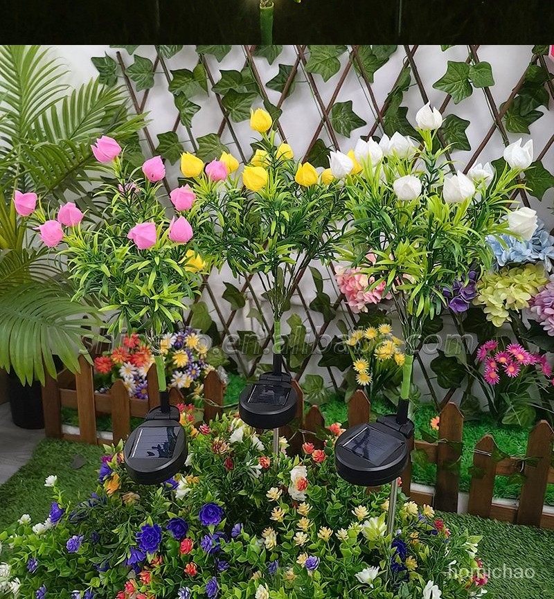 Solar Simulation Gardenia LED Garden Light Outdoor Waterproof Lawn Atmosphere Light Night Decorative Lighting SD-SL1757