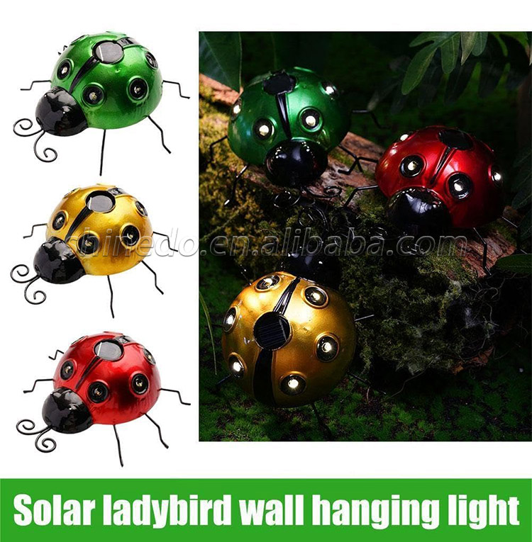 Outdoor Waterproof Ladybug Ornament Solar LED Lighting IP65 Garden Pathway Lawn Decorative Wall Mounted Lights Indoor Outdoor SD-SL1759