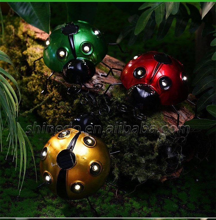 Outdoor Waterproof Ladybug Ornament Solar LED Lighting IP65 Garden Pathway Lawn Decorative Wall Mounted Lights Indoor Outdoor SD-SL1759