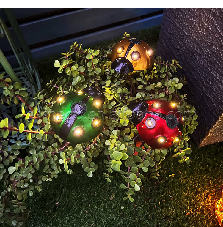 Outdoor Waterproof Ladybug Ornament Solar LED Lighting IP65 Garden Pathway Lawn Decorative Wall Mounted Lights Indoor Outdoor SD-SL1759
