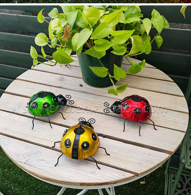 Outdoor Waterproof Ladybug Ornament Solar LED Lighting IP65 Garden Pathway Lawn Decorative Wall Mounted Lights Indoor Outdoor SD-SL1759