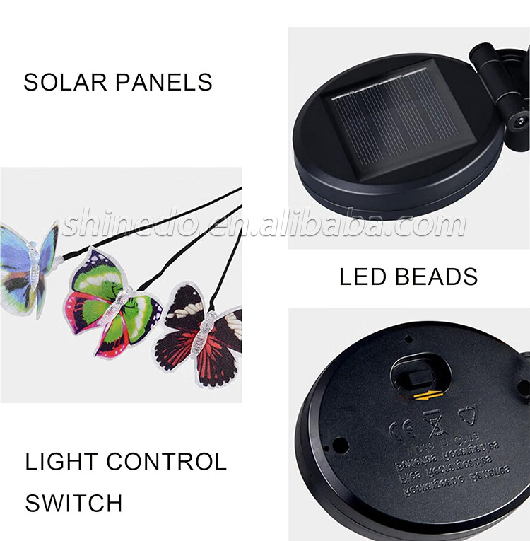 Solar butterfly Swing Decorative Light Waterproof LED Solar Landscape Light SD-SL1796