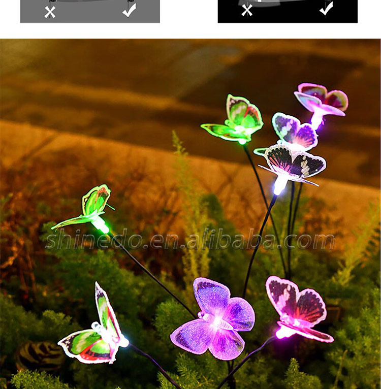 Solar butterfly Swing Decorative Light Waterproof LED Solar Landscape Light SD-SL1796